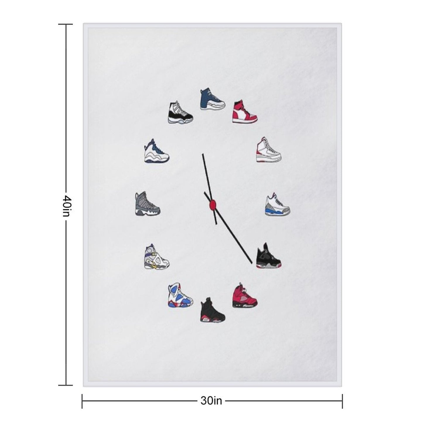 Jordan Sneaker Clock Throw Blanket - Sole Essentials
