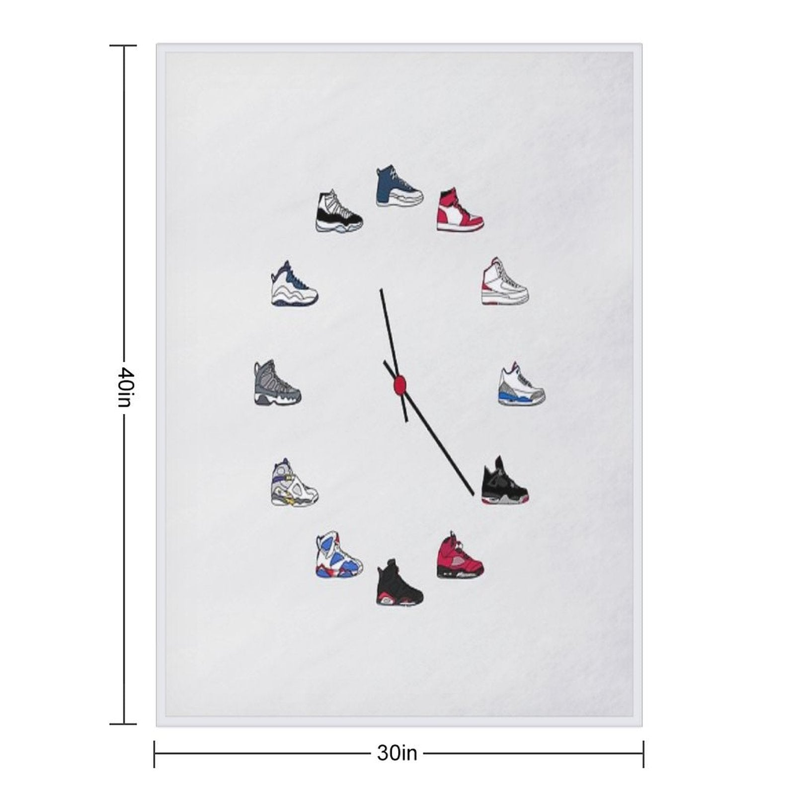 Jordan Sneaker Clock Throw Blanket - Sole Essentials