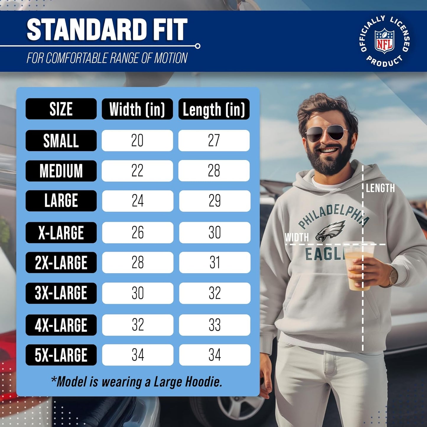 NFL Adult Gameday Hooded Sweatshirt - Poly Fleece Cotton Blend - Stay Warm and Represent Your Team in Style - Sole Essentials