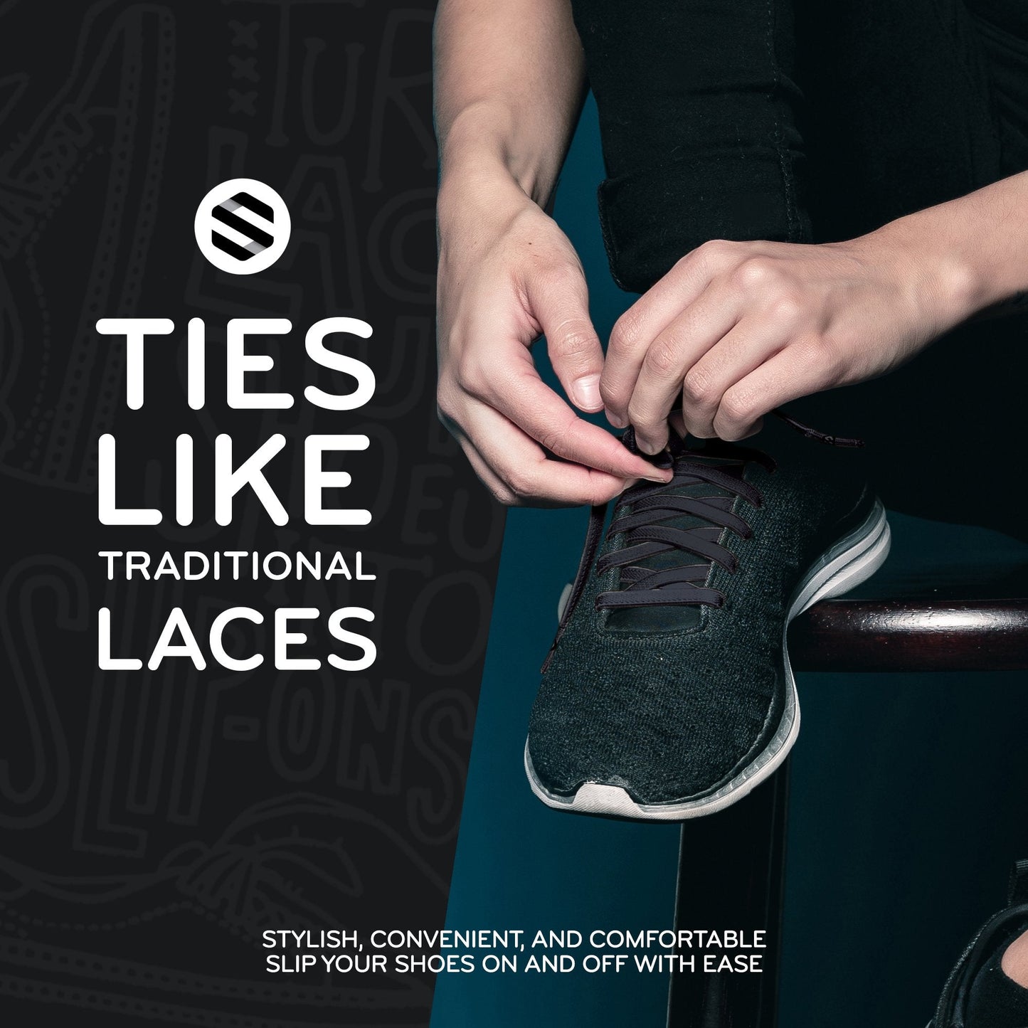 Black Flat Elastic Stretch Shoe Laces - Sole Essentials