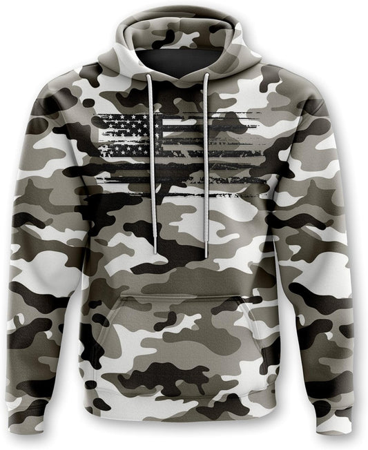 Patriotic Camo Flag Heavyweight Hoodies for Men and Women - Sole Essentials