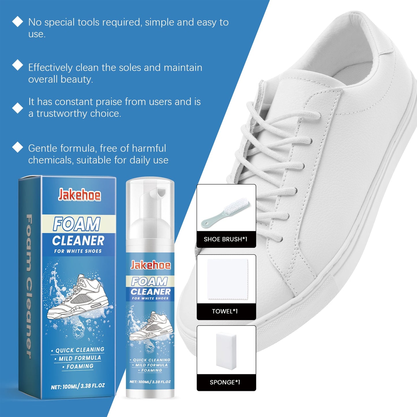 Shoe Cleaner Kit Foam Cleaning Decontamination Multi-Functional Sneaker Cleaning Household Items - Sole Essentials