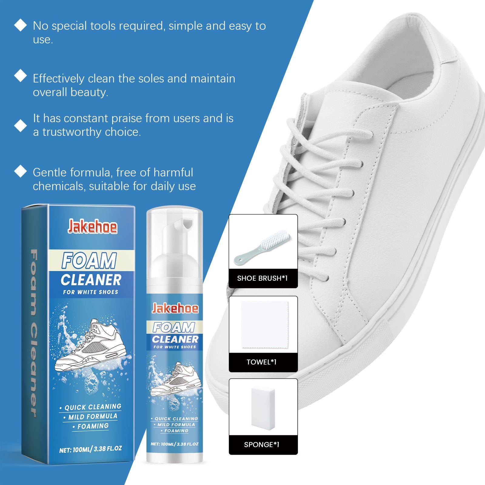 Shoe Cleaner Kit Foam Cleaning Decontamination Multi-Functional Sneaker Cleaning Household Items - Sole Essentials