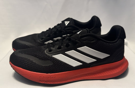 Adidas Runfalcon 5.0 Cloudfoam Black/Red/White Youth Size 6  Pre-owned - Sole Essentials