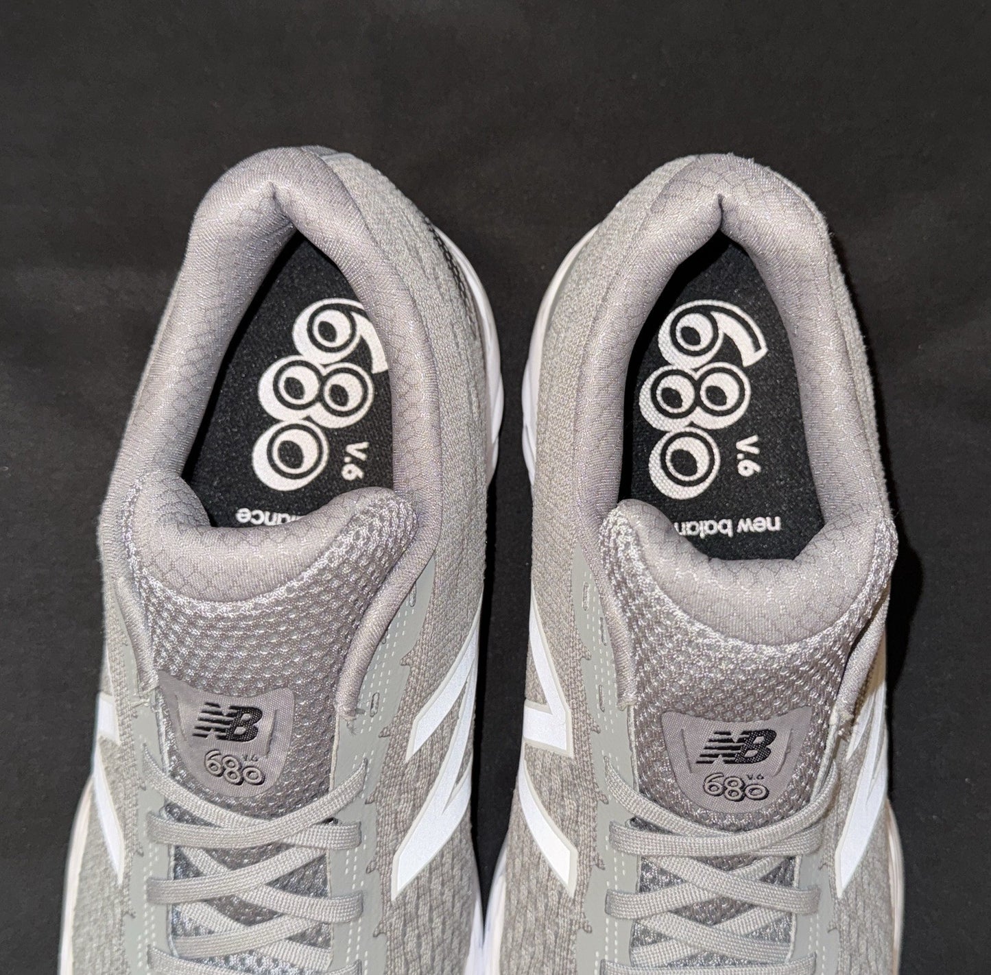 New Balance 680v6 Women’s Running Shoes Grey/White Size 12. Pre-owned No Box - Sole Essentials