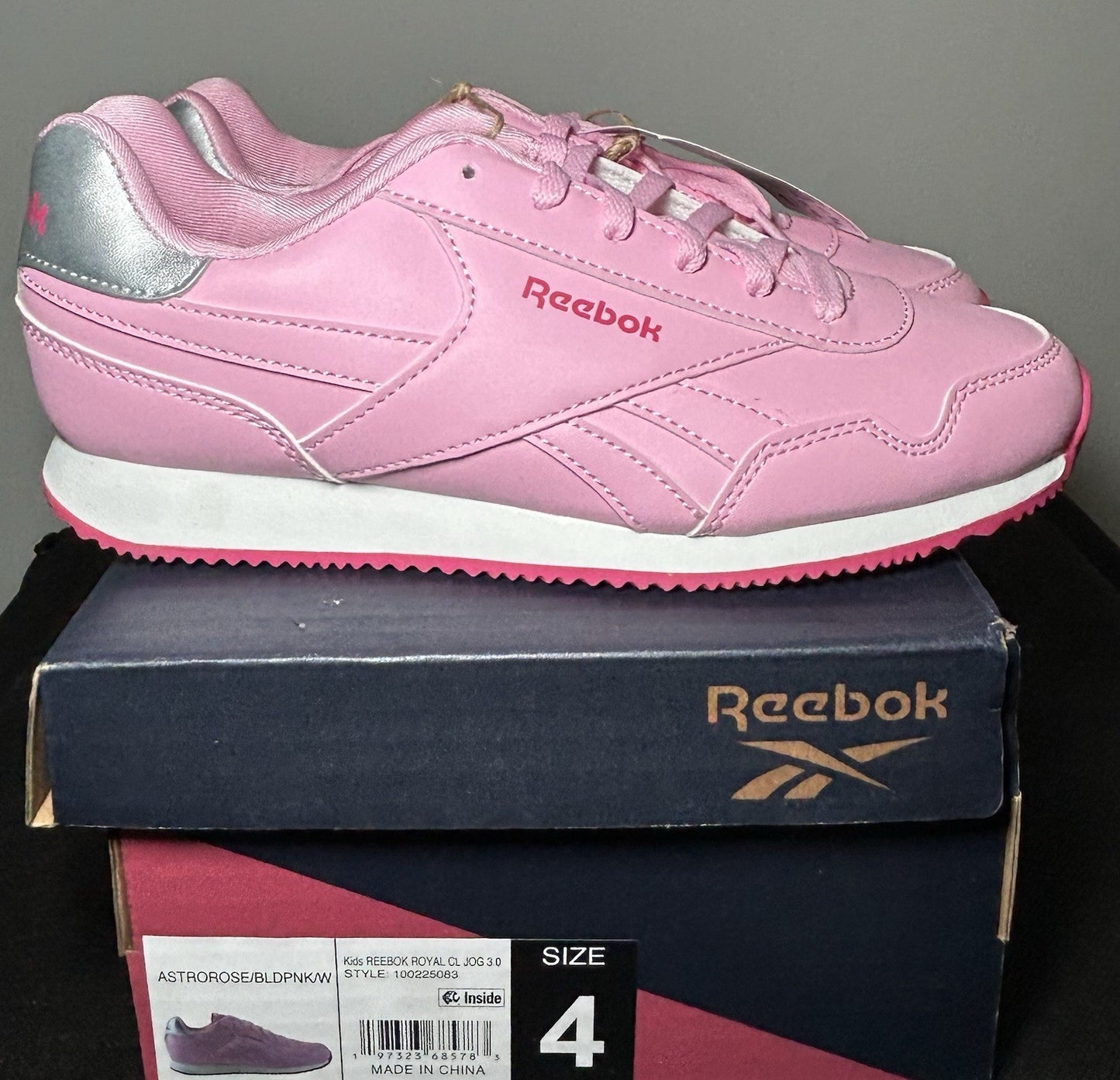 Reebok Girls' Royal Classic Jogger 3.0 Sneaker in Astrorose Size 4Y - Sole Essentials