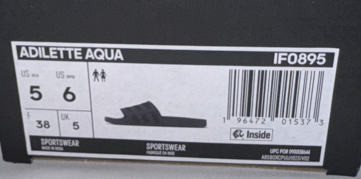 Adidas Adilette Aqua Slide Navy Blue Men’s Size 5 Women’s Size 6 Brand New - Sole Essentials