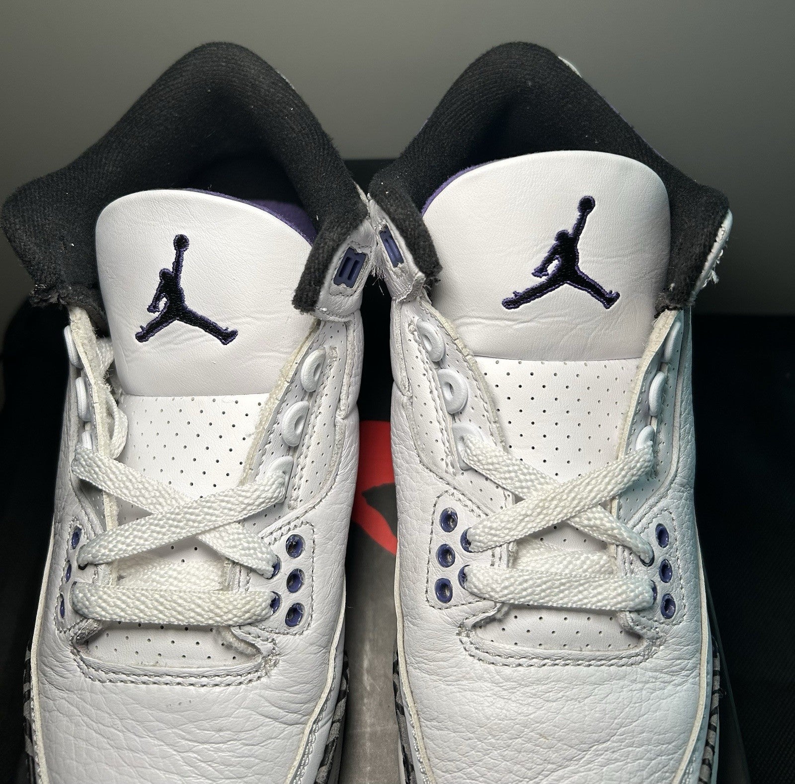 Nike Air Jordan 3 Retro Dark Iris 4Y Youth GS White Purple Black 398614-141 - Sole Essentials