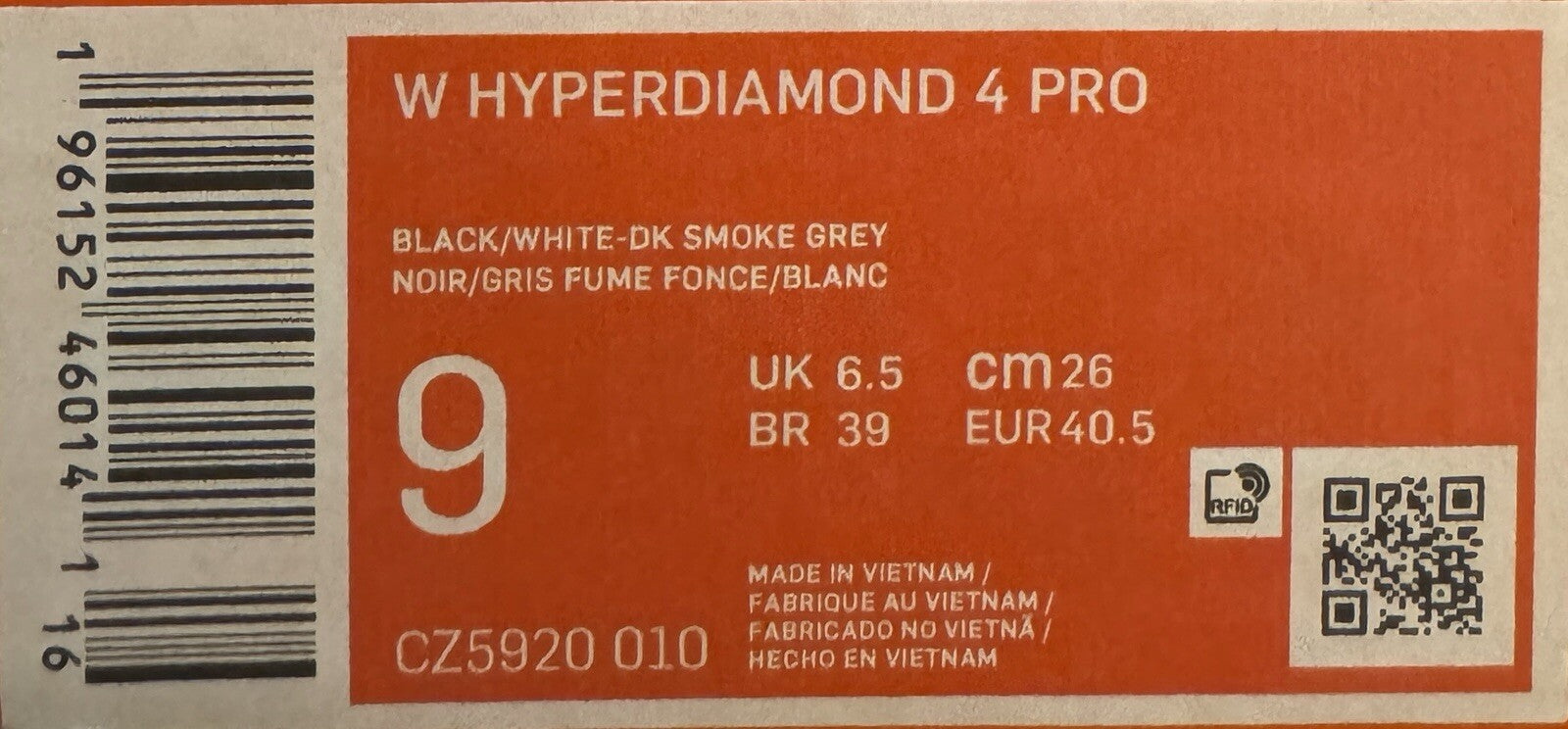 Nike Hyperdiamond 4 Pro Softball Cleats Women’s Size 8.5 Grey/White NEW - Sole Essentials