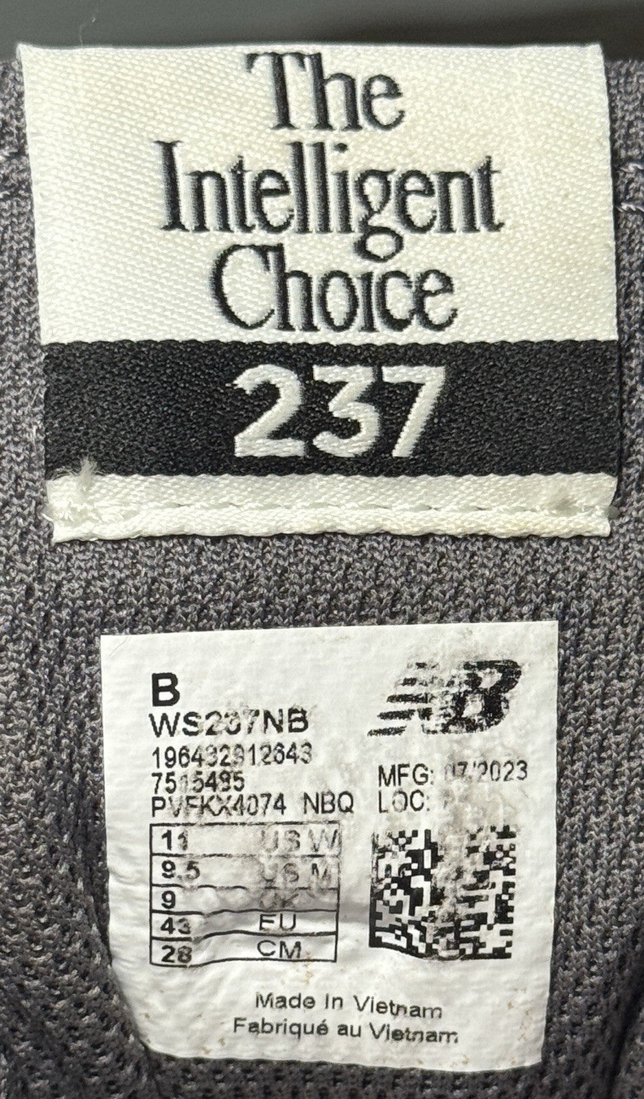 New Balance 237 Black Magnet Sea Salt Womens Size 11 WS237NB  Pre-owned - Sole Essentials