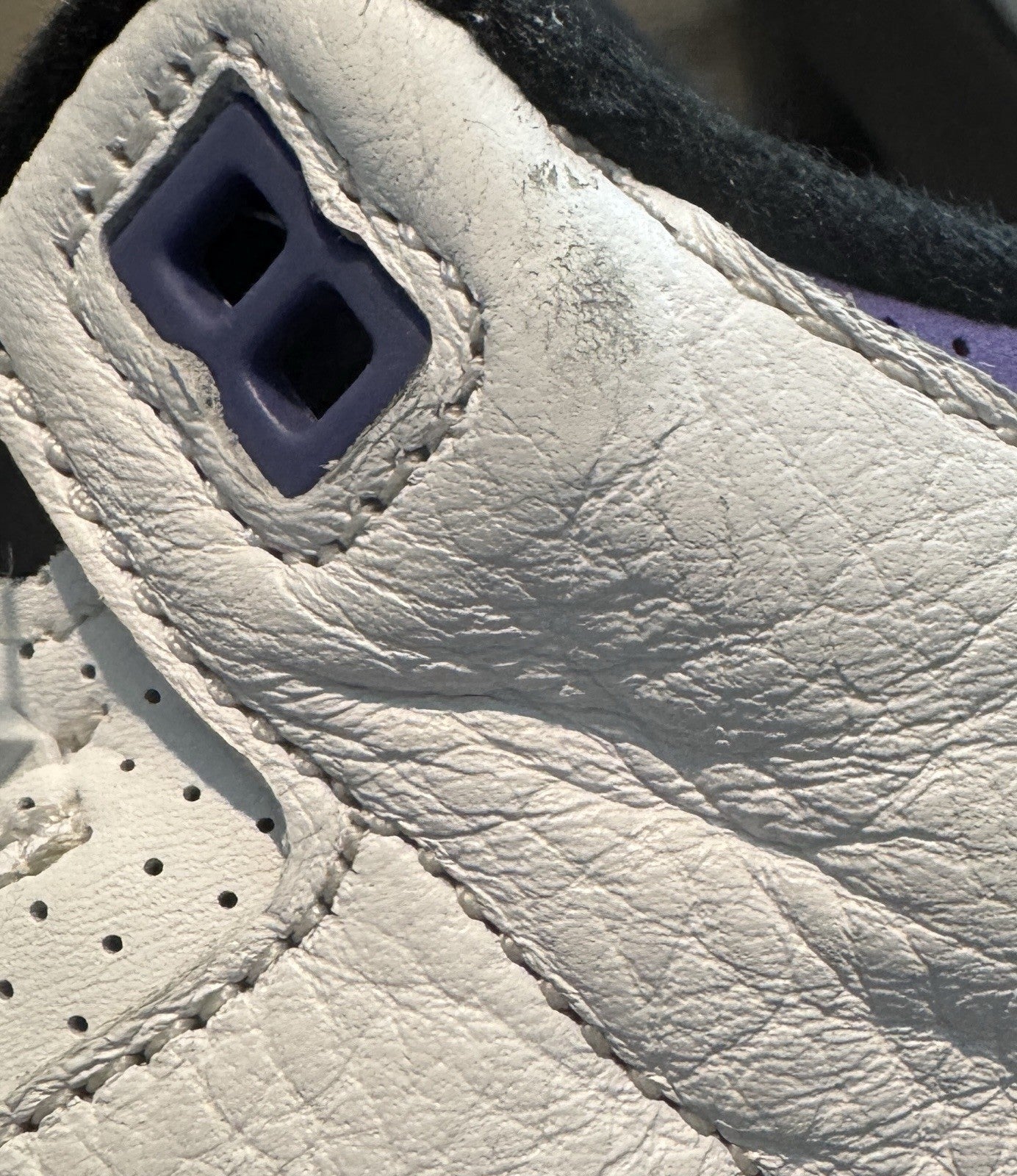 Nike Air Jordan 3 Retro Dark Iris 4Y Youth GS White Purple Black 398614-141 - Sole Essentials