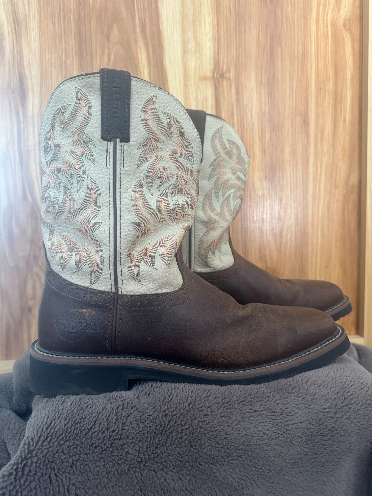 Justin Boots Soft Toe Workboots Mens Size 12 Excellent Condition - Sole Essentials