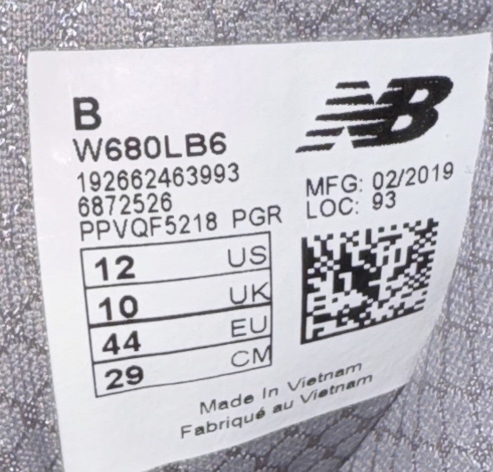 New Balance 680v6 Women’s Running Shoes Grey/White Size 12. Pre-owned No Box - Sole Essentials