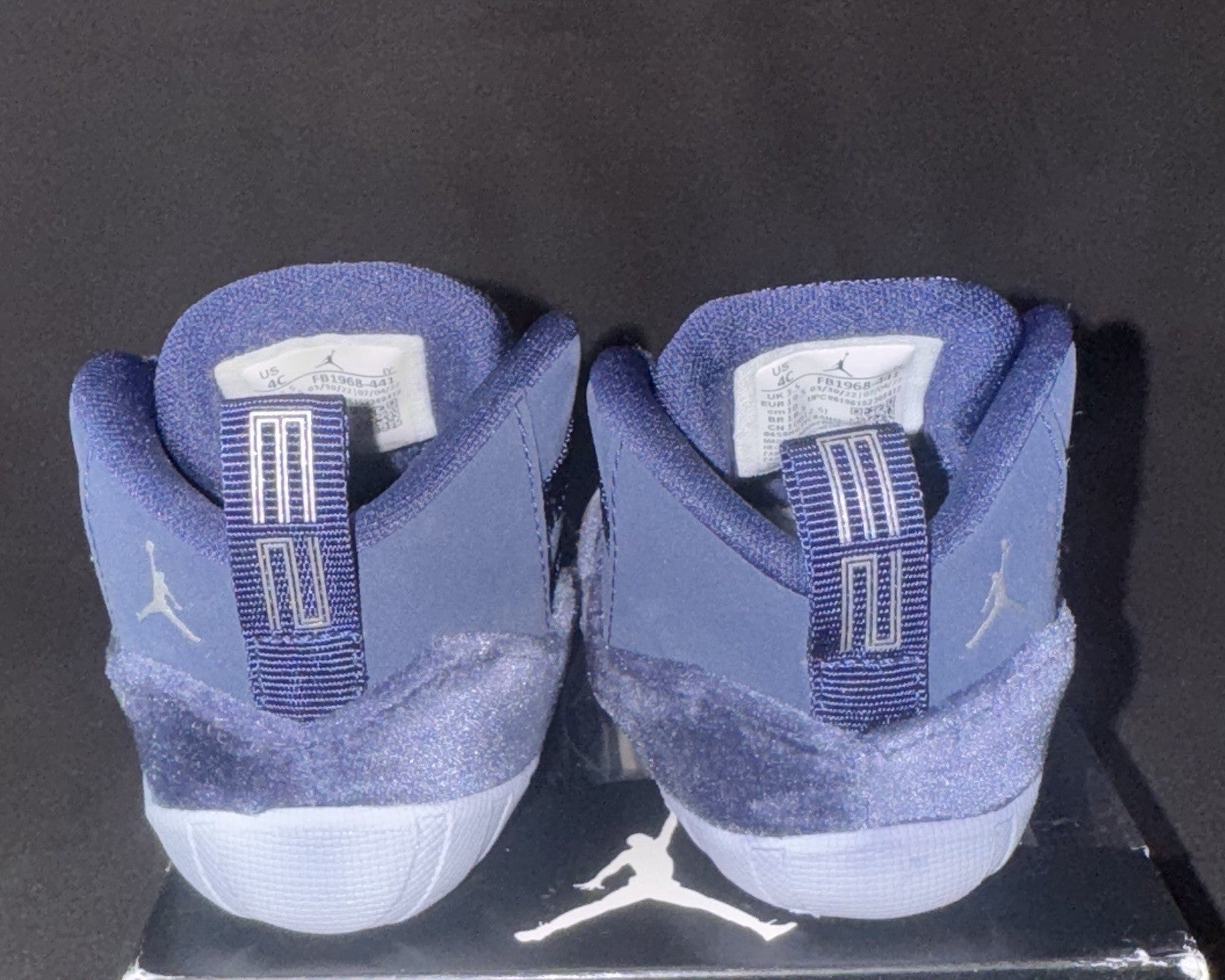 Nike Air Jordan 11 Retro Midnight Navy Velvet Crib Bootie FB1968-441 Size 4C - Sole Essentials