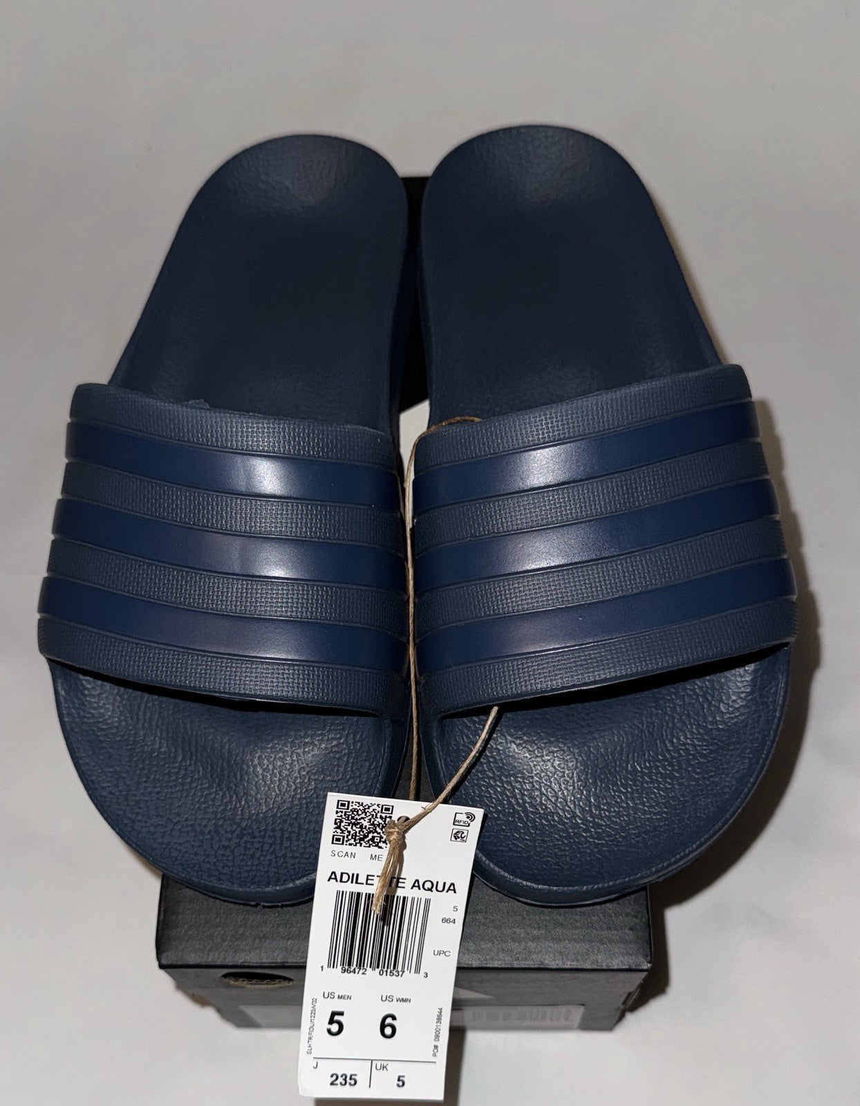 Adidas Adilette Aqua Slide Navy Blue Men’s Size 5 Women’s Size 6 Brand New - Sole Essentials