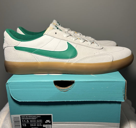 NIKE Sb Heritage Vulc Mens Sneakers White/Green - Sole Essentials