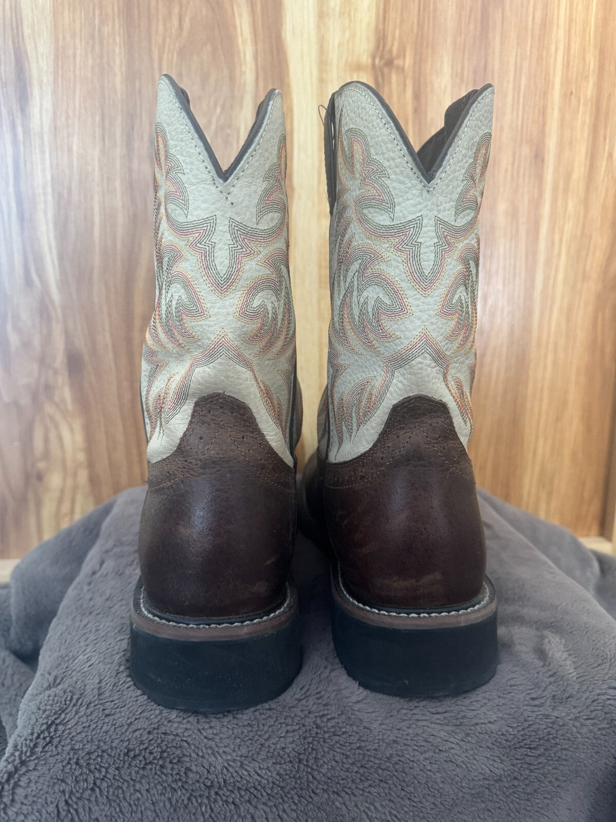 Justin Boots Soft Toe Workboots Mens Size 12 Excellent Condition - Sole Essentials