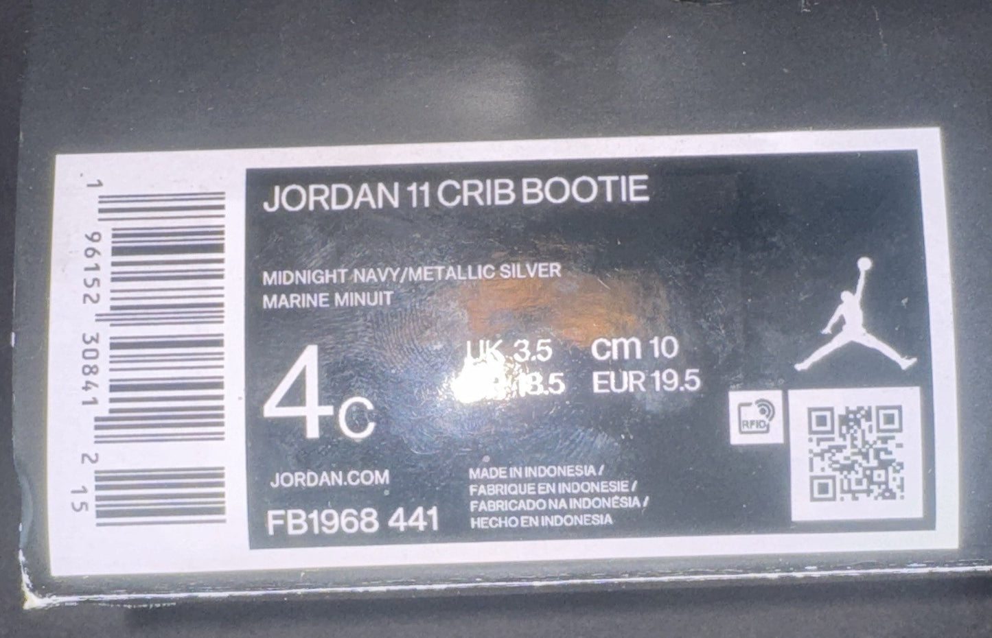 Nike Air Jordan 11 Retro Midnight Navy Velvet Crib Bootie FB1968-441 Size 4C - Sole Essentials