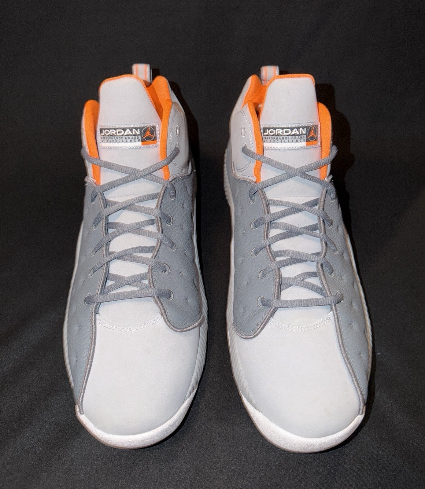 Size 14 - Air Jordan Jumpman Team 2 Cool Grey Total Orange 819175-008 Pre-owned - Sole Essentials