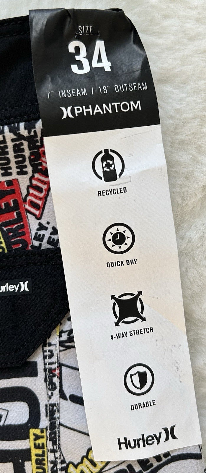 Men's Hurley Phantom 18" 4 Way Stretch Board Shorts Swim - Sole Essentials