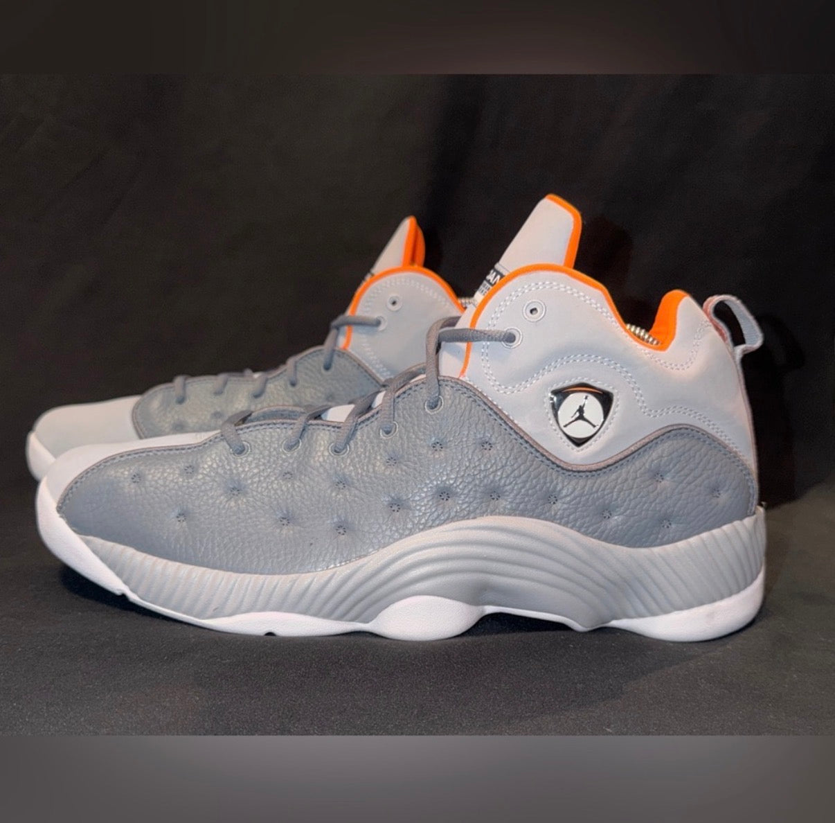 Size 14 - Air Jordan Jumpman Team 2 Cool Grey Total Orange 819175-008 Pre-owned