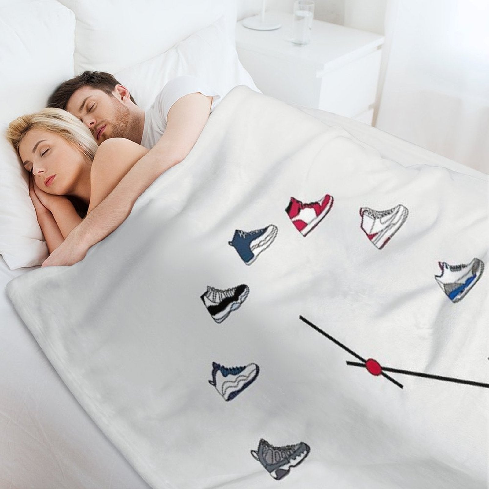 Jordan Sneaker Clock Throw Blanket - Sole Essentials