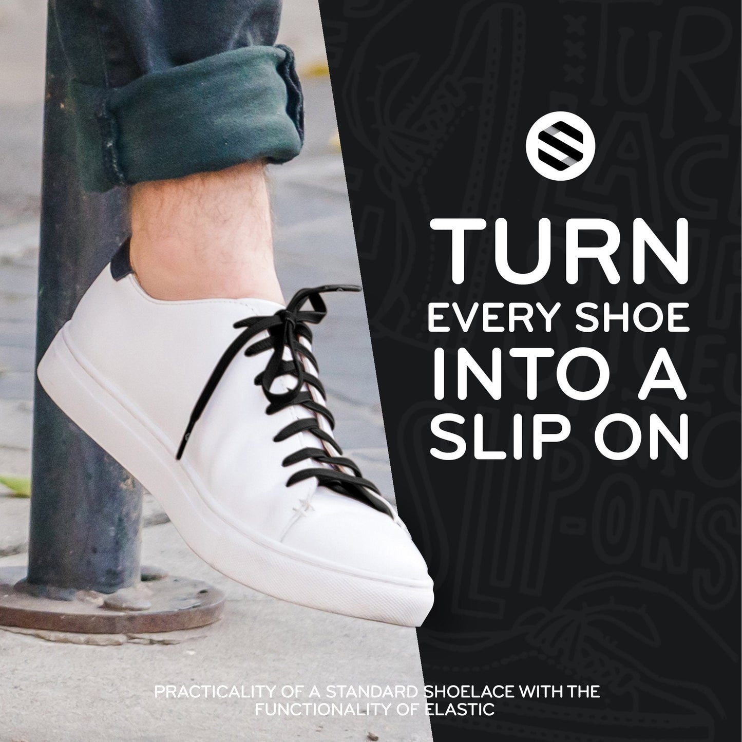 Black Flat Elastic Stretch Shoe Laces - Sole Essentials