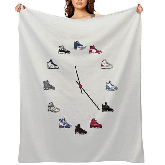 Jordan Sneaker Clock Throw Blanket - Sole Essentials