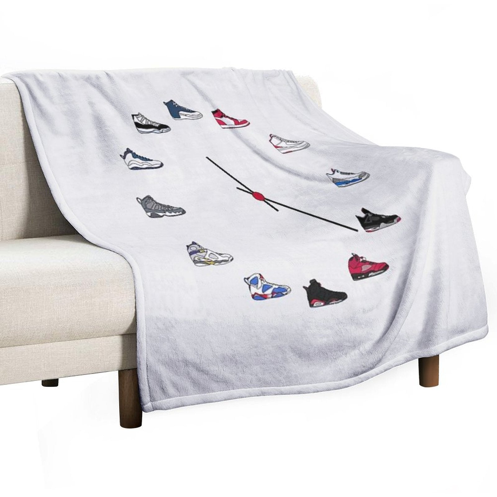 Jordan Sneaker Clock Throw Blanket - Sole Essentials