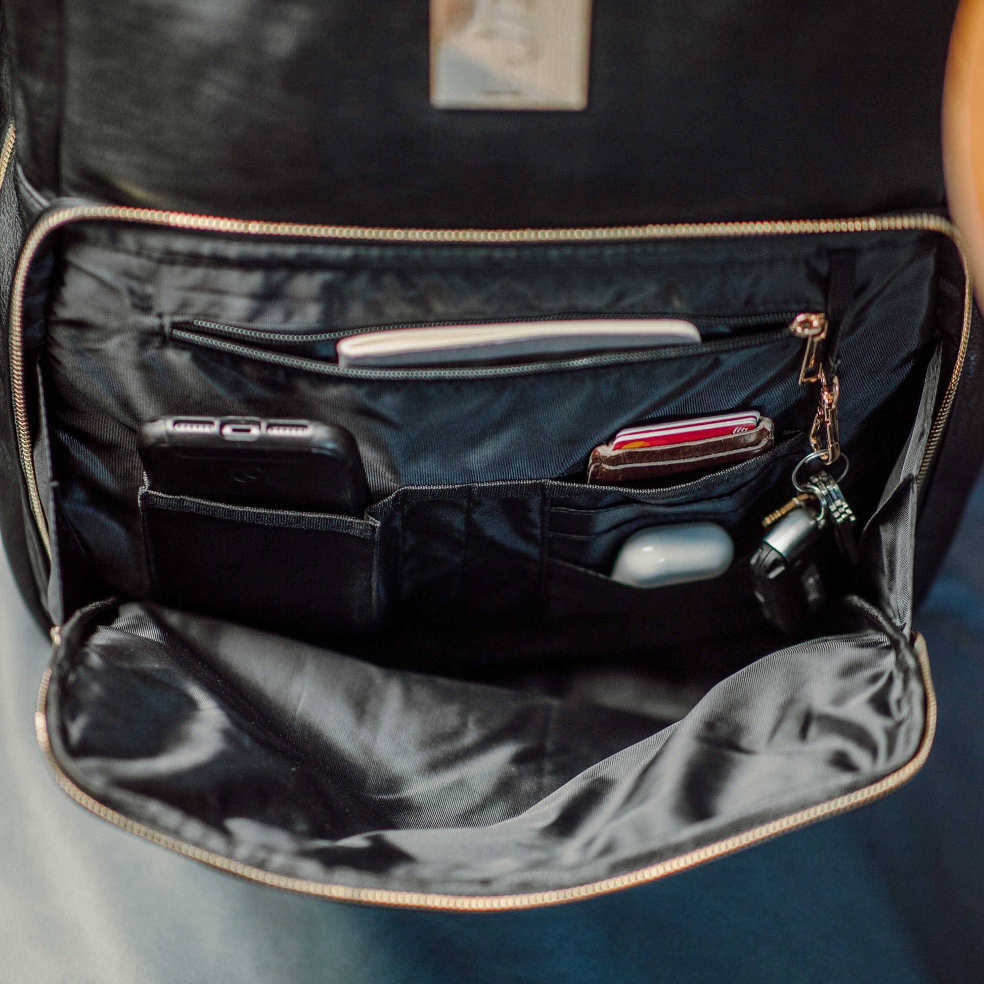 Black Leather Commuter Bag - Sole Essentials