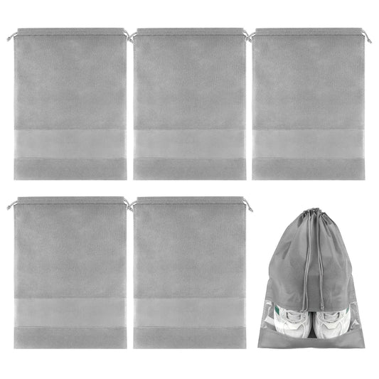 COIDEA Shoe Bags for Travel - Non-Woven Drawstring Travel Shoe Storage Bag with Clear Window - Sole Essentials