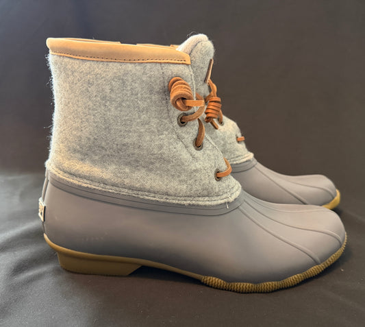 Sperry Top-Sider Women's Saltwater Emboss Wool Boot, Size 8.5 - Dark Grey - Sole Essentials