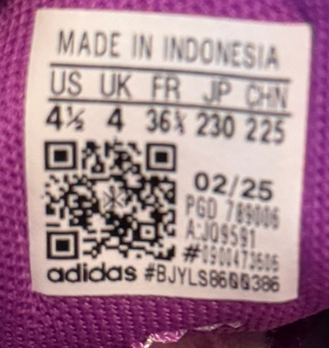 adidas run 70s 2.0 sneaker Kids Size 4.5 Purple Burst Pre-owned - Sole Essentials