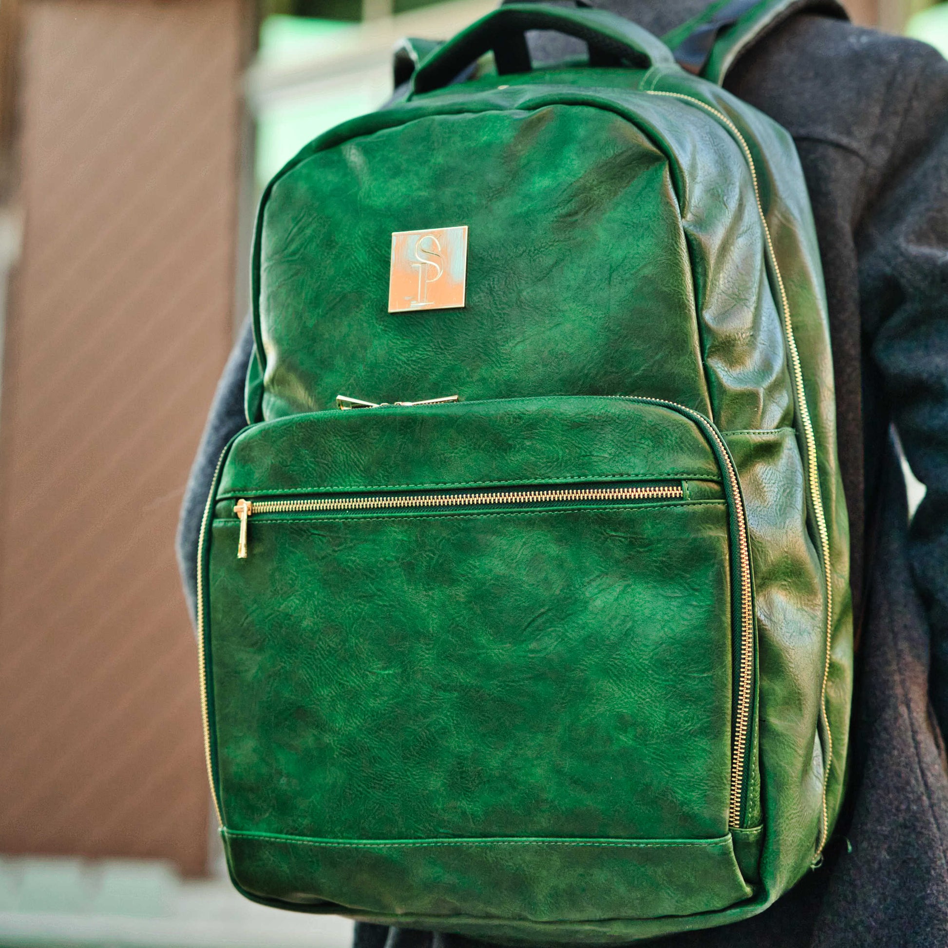 Emerald Green Leather Commuter Bag (XL Design) - Sole Essentials