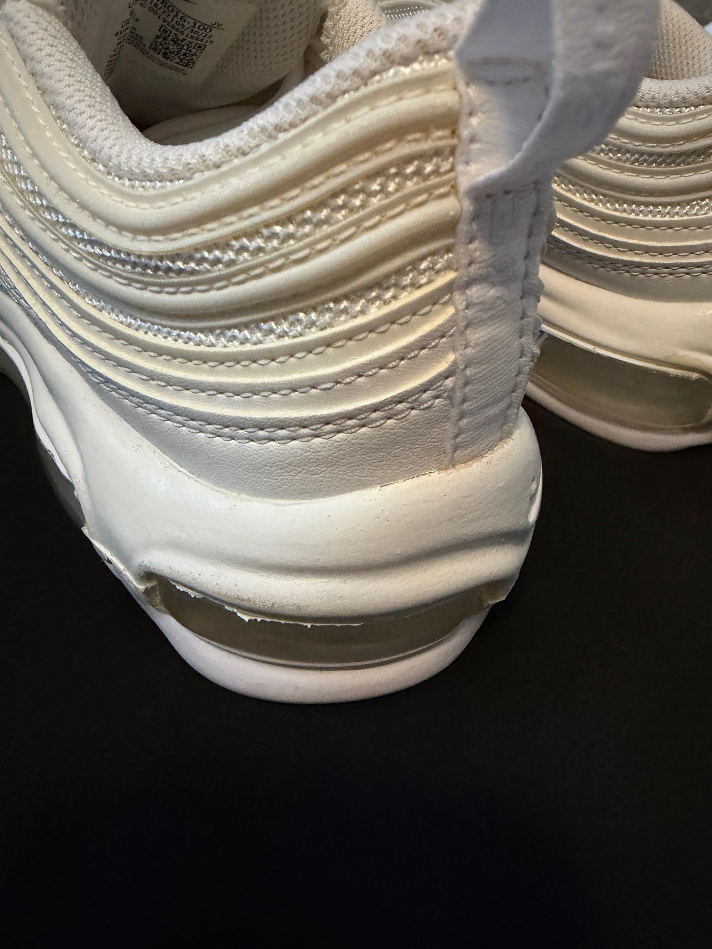 Nike Air Max 97 Triple White DH8016-100 Women’s Size 6 Pre-owned Clean Condition - Sole Essentials