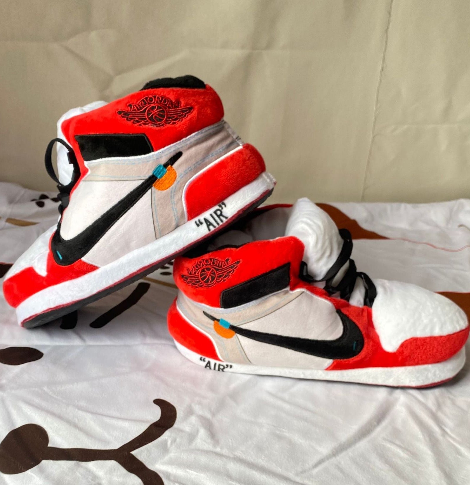 Sneaker Slippers Off-White  Red OG Jordan 1 unisex for adults&kids - Sole Essentials