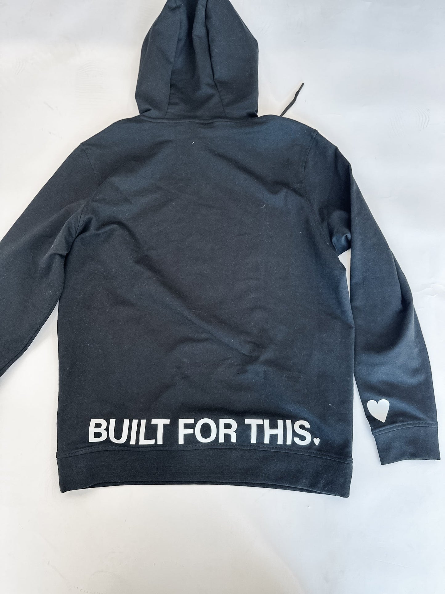 BUILT FOR THIS. / Sleeve Heart Detail - Black Performance Hoodie - Sole Essentials