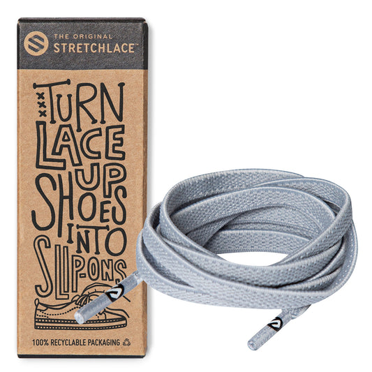 Light Grey Flat Elastic Stretch Shoe Laces - Sole Essentials