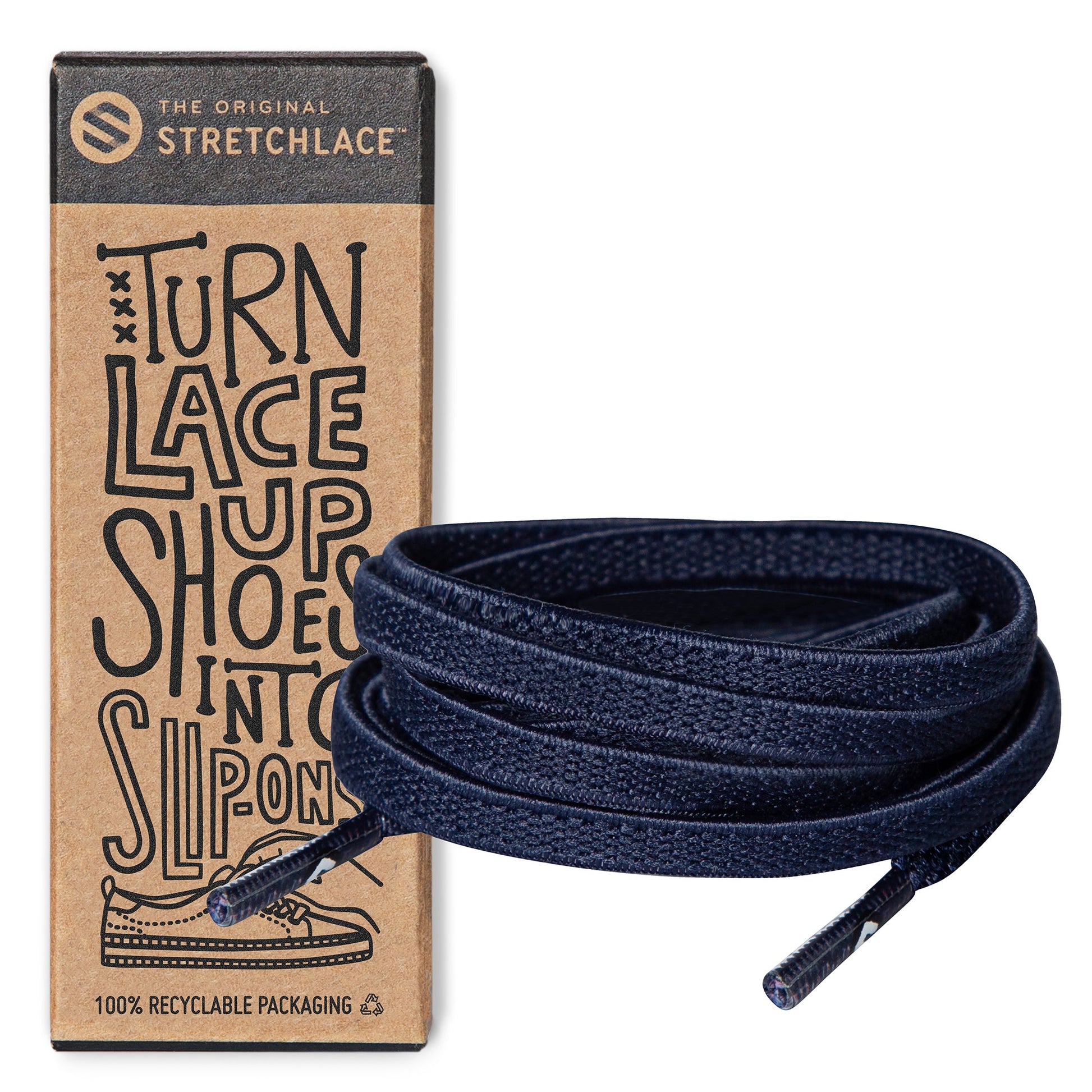 Navy Flat Elastic Stretch Shoe Laces - Sole Essentials