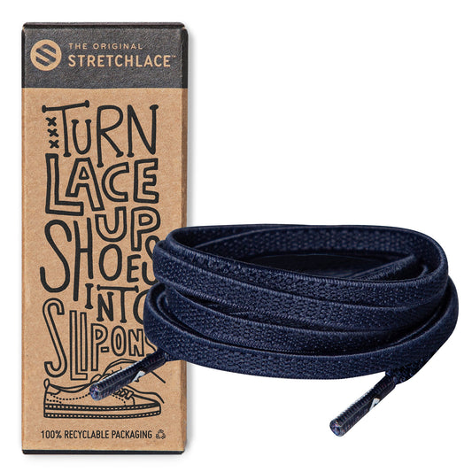 Navy Flat Elastic Stretch Shoe Laces - Sole Essentials