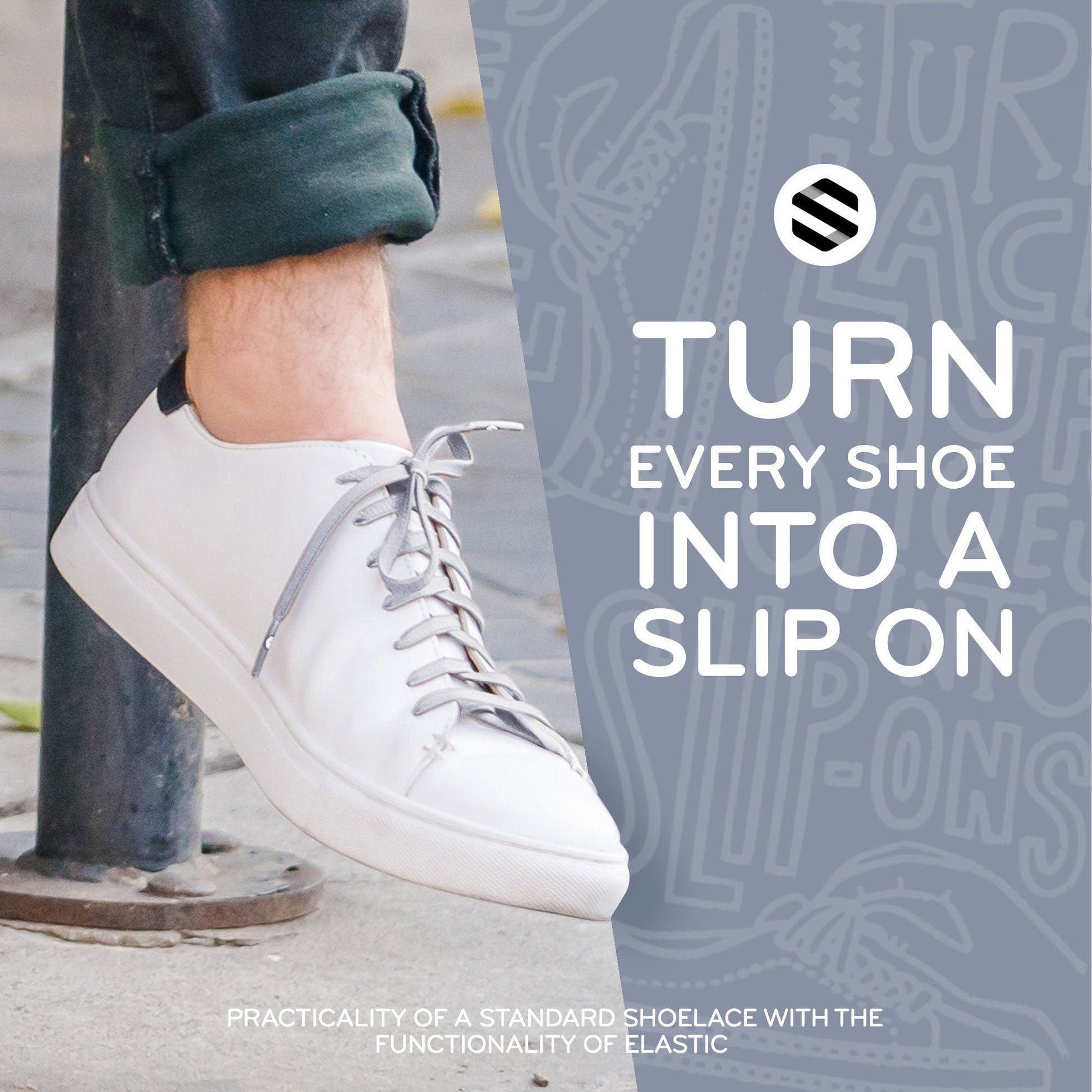 Light Grey Flat Elastic Stretch Shoe Laces - Sole Essentials