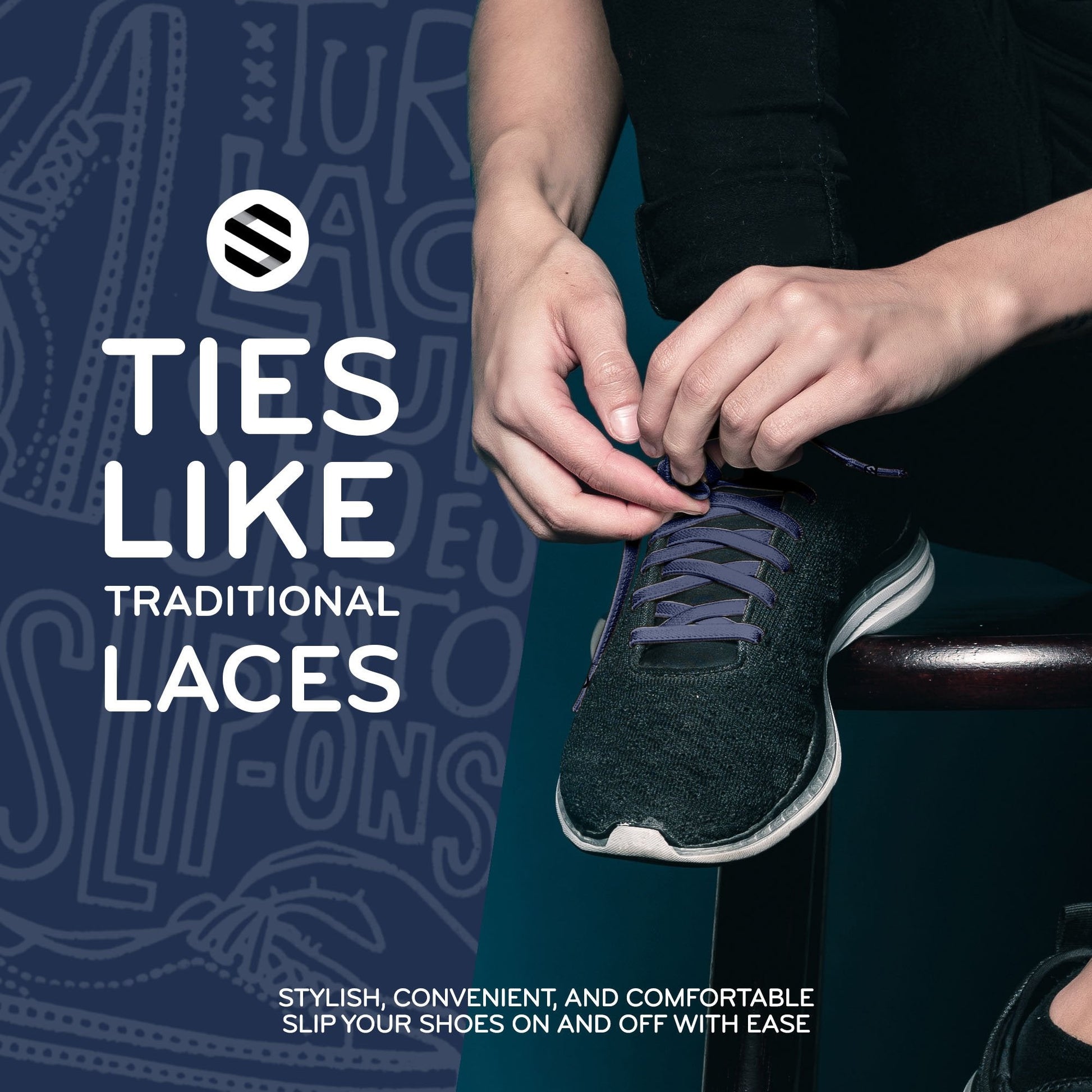 Navy Flat Elastic Stretch Shoe Laces - Sole Essentials