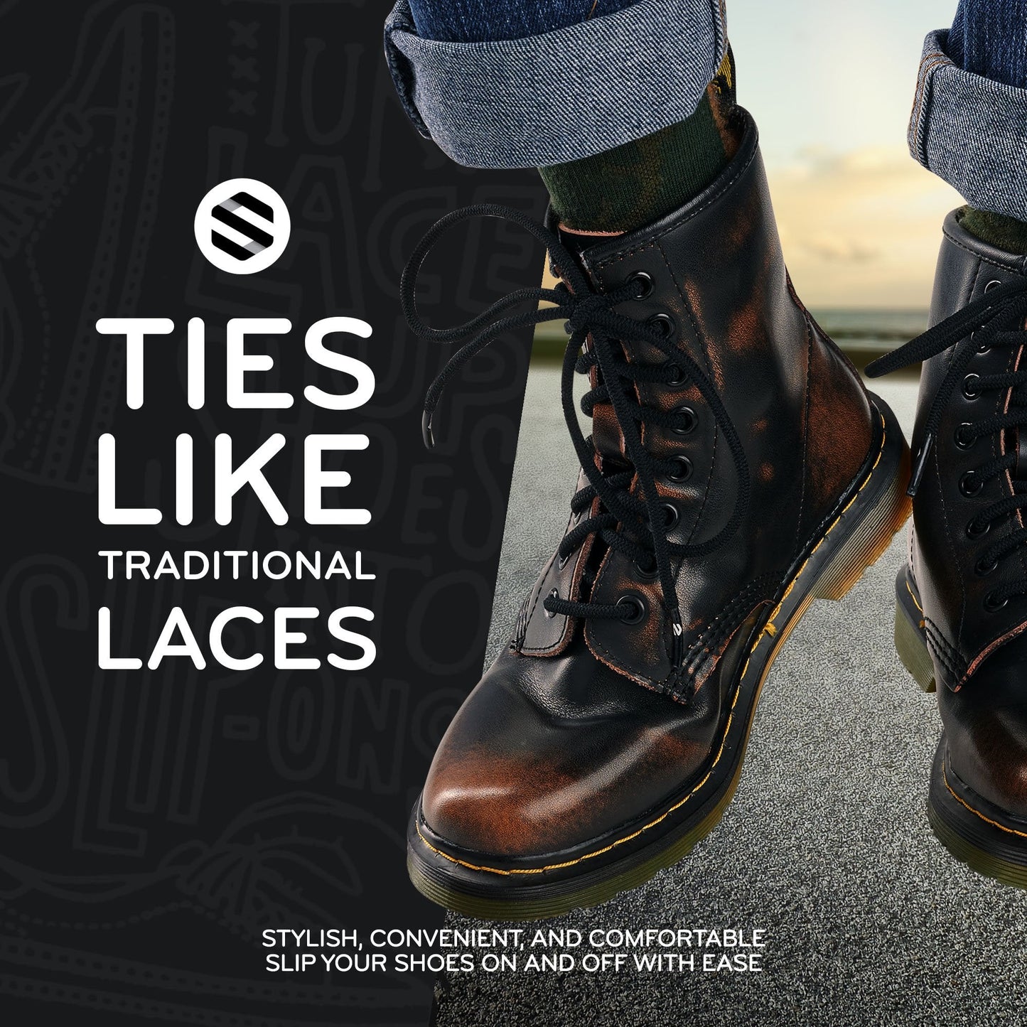 Black Round Elastic Stretch Shoe Laces - Sole Essentials