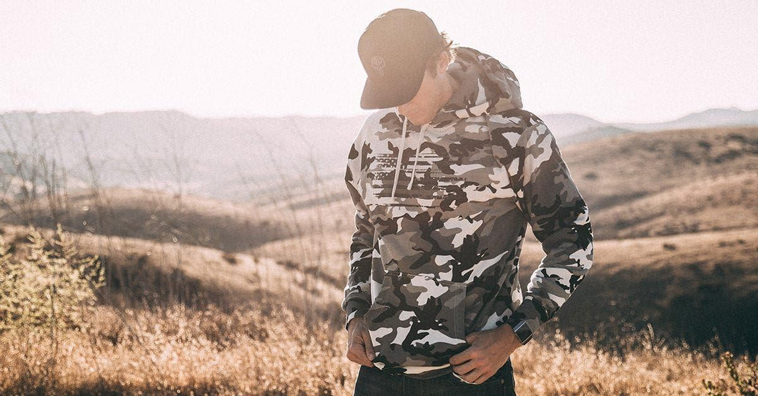 Patriotic Camo Flag Heavyweight Hoodies for Men and Women - Sole Essentials