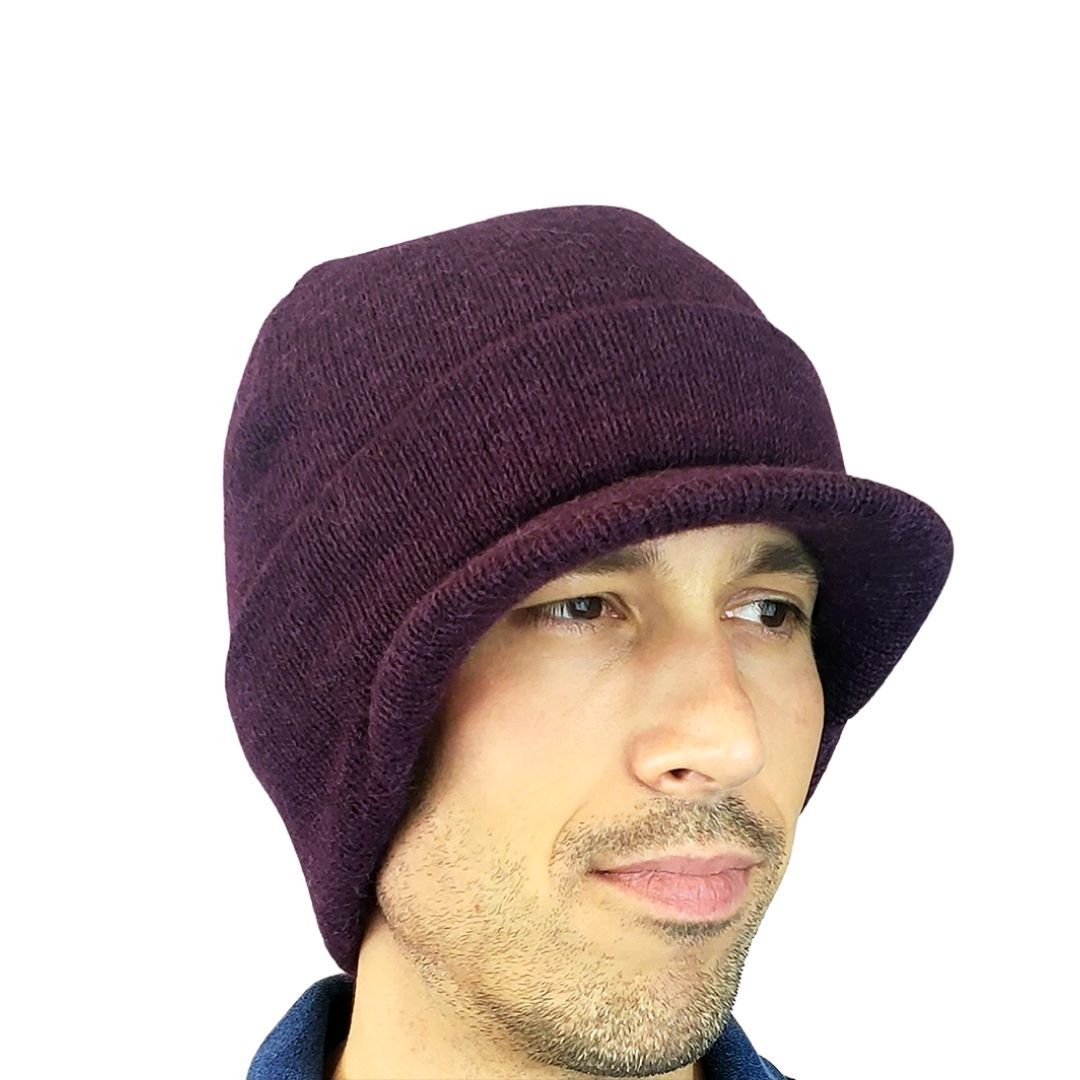 Brimmed Alpaca Knit Radar Mash Hat - Sole Essentials
