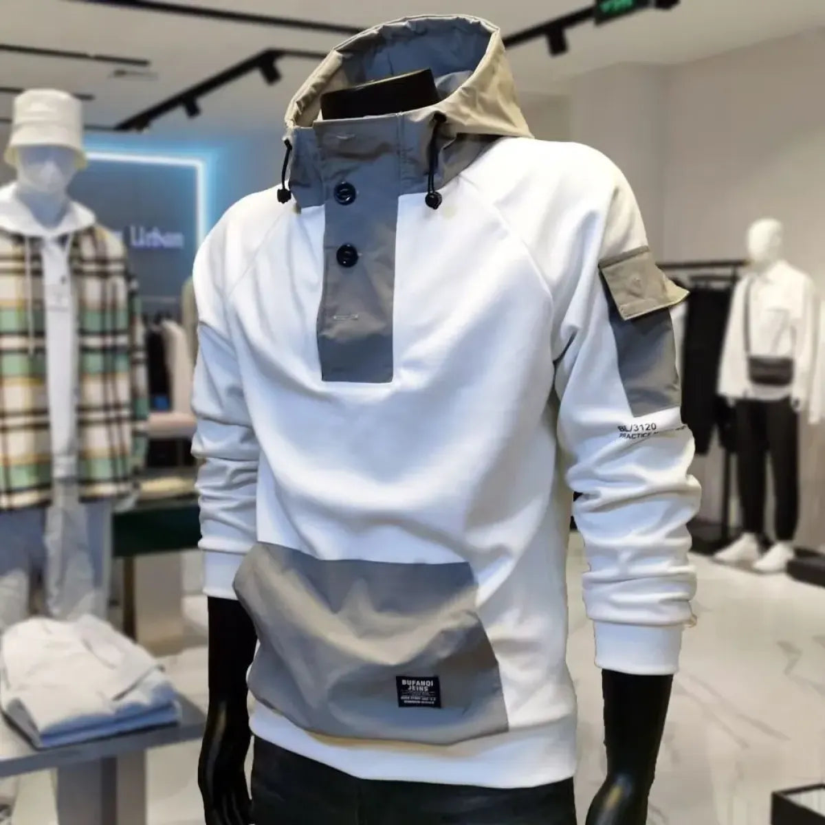 Buttoned Cargo Hoodie with Pockets - Sole Essentials