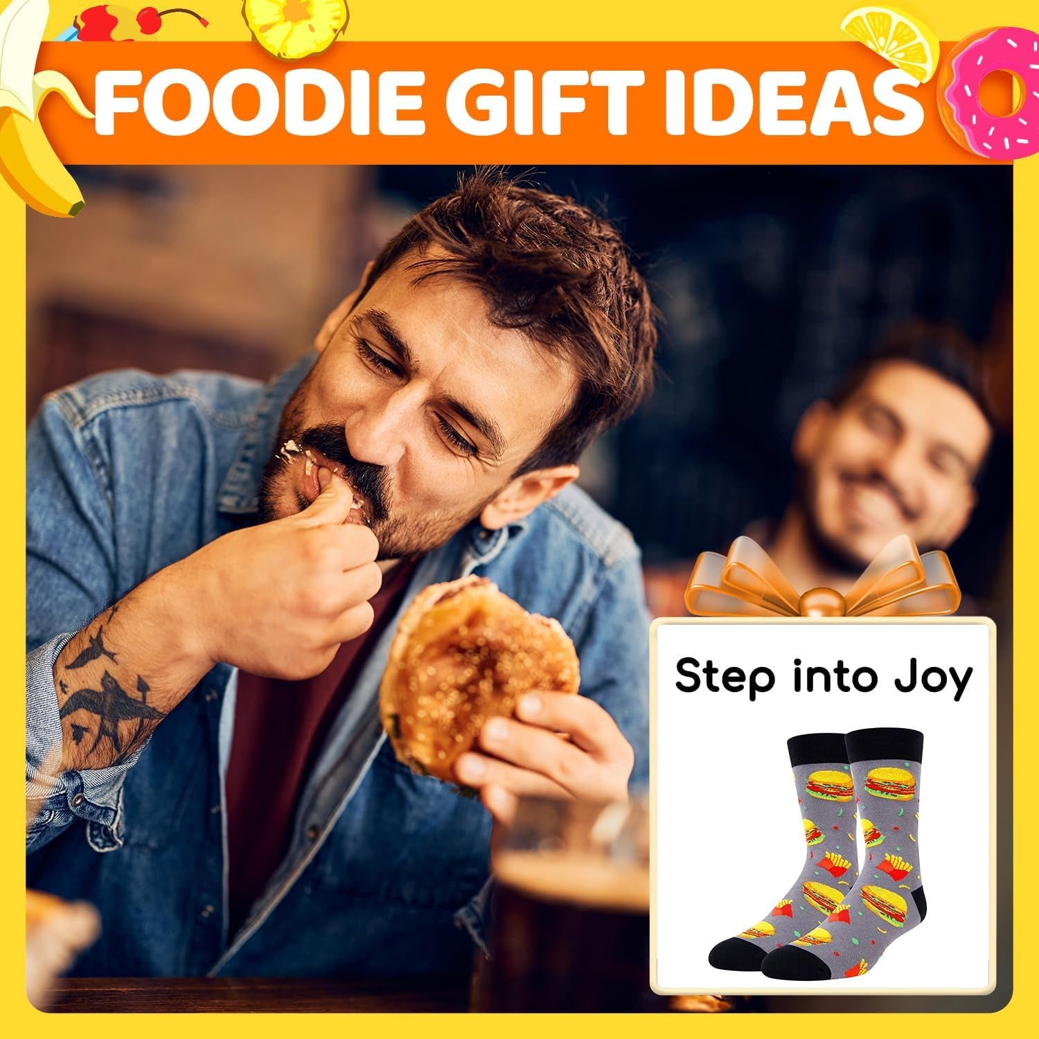 Funny Socks for Men - Donut Burger Gifts, Pickle Taco Socks, Stocking Stuffers for Teen Boys - Sole Essentials