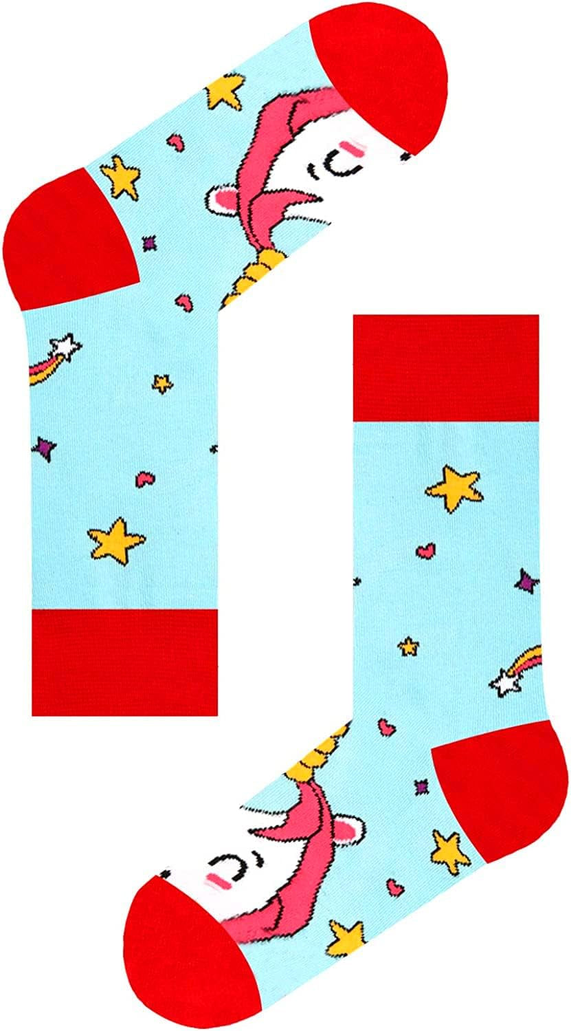 Animal Socks Pack for Girls - Llama & Unicorn Gifts - Corgi & Chicken Socks - Kids 5 Pairs - Sole Essentials