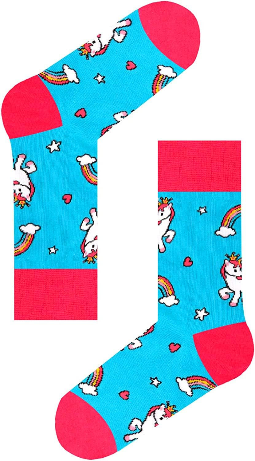 Animal Socks Pack for Girls - Llama & Unicorn Gifts - Corgi & Chicken Socks - Kids 5 Pairs - Sole Essentials