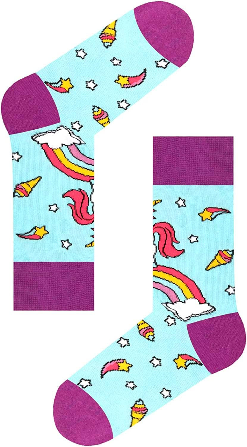 Animal Socks Pack for Girls - Llama & Unicorn Gifts - Corgi & Chicken Socks - Kids 5 Pairs - Sole Essentials